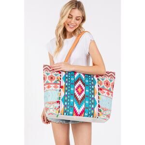 Aztec-Inspired Multicolor Tote Bag